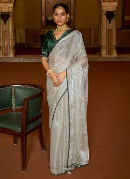 Green Colour Saanjh Kimora New Latest Designer Exclusive Organza Saree Collection 2024
